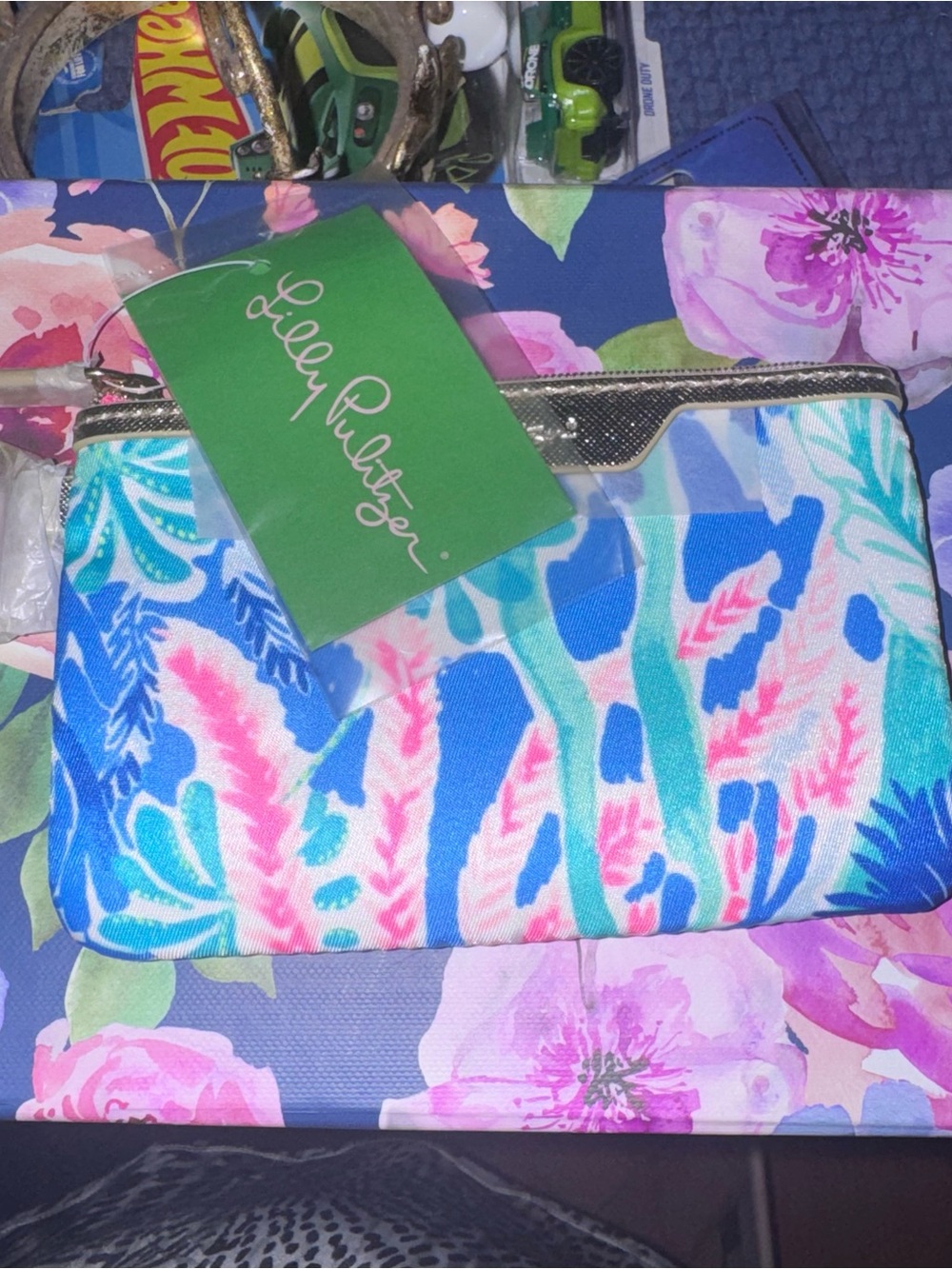 Lilly Pulitzer Blue & Pink Printed card case